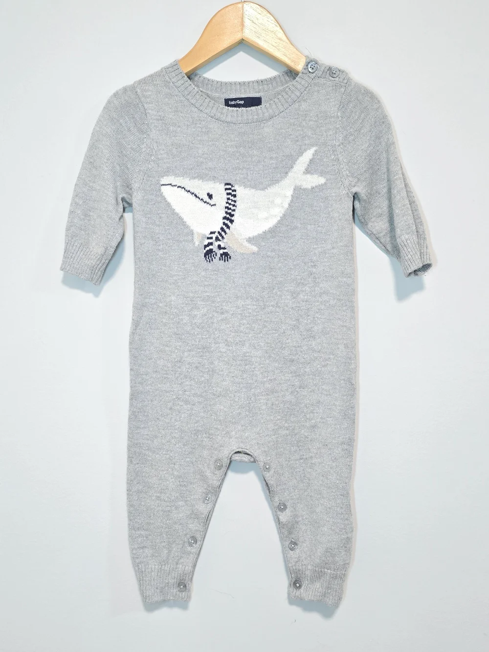 Baby Gap Gray Whale Knit One-Piece